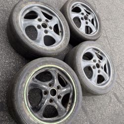 4 — 235/40r17 5x130 5x5.12 Stock Porsche 986 911 OEM wheels Rims Tires!!