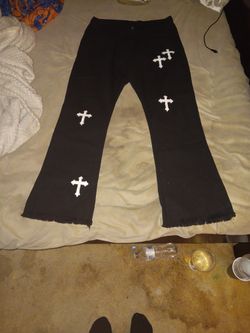 rockstar cross patterned jeans