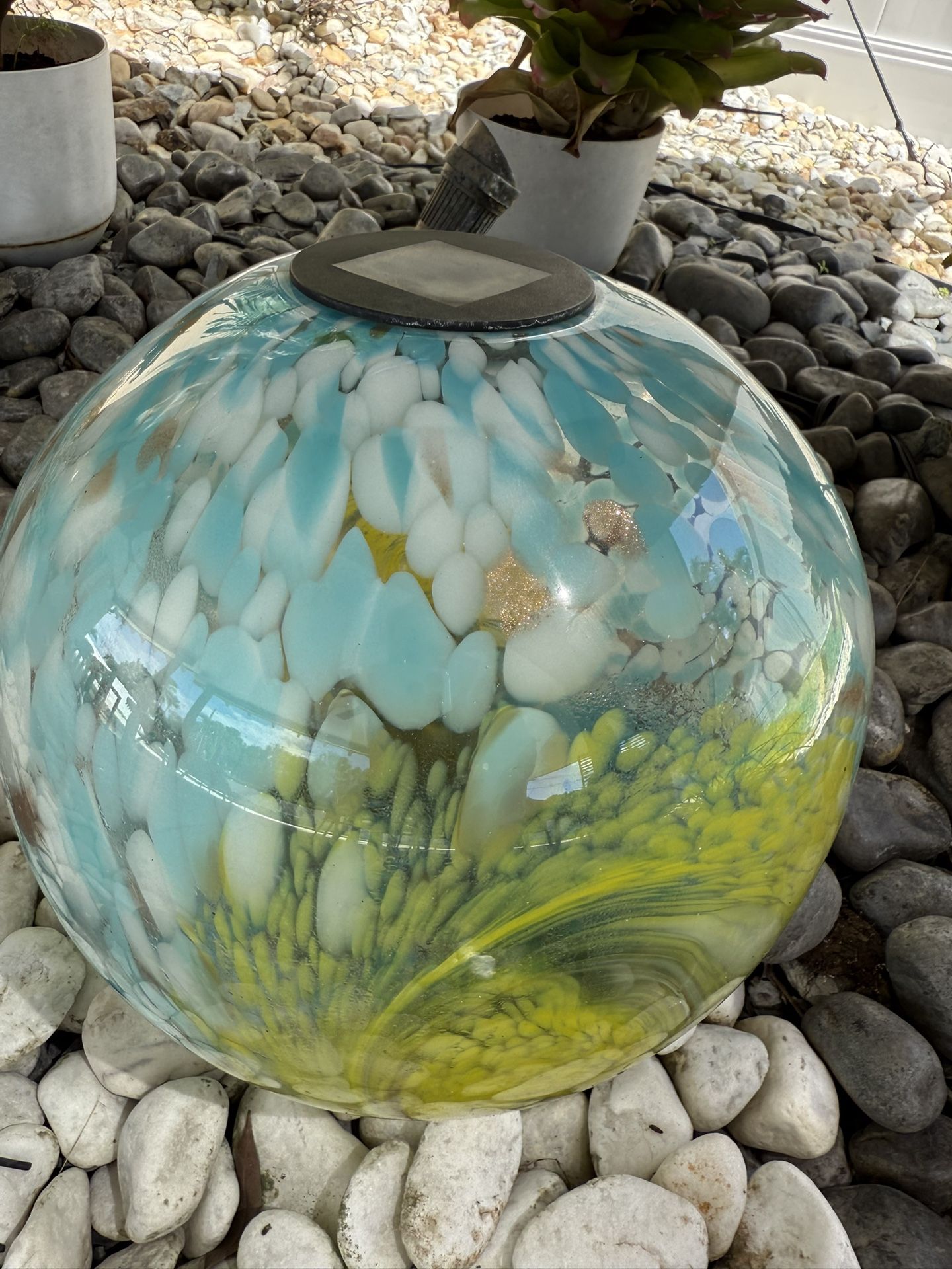 Outdoor Glass Home Decor 12”