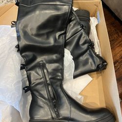 Just Fab Flat Boots Janet Bow Size 9 