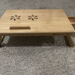 Bamboo portable adjustable laptop table