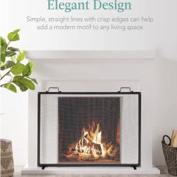 Best Choice Products 38x27in Single Panel Fireplace Screen