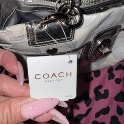 Coach Signature Peyton Front Buckle Handbag 