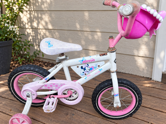 🚲12” Huffy Disney Minnie Mouse Girls Bike with Training Wheels (Needs Repair)
