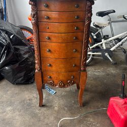 Powell Masterpiece Faux Burl Jewelry Armoire