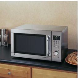 GE 1.3 Cu ft Countertop Microwave Oven Browner with 1000 Cooking Watts & Stainless StEEL