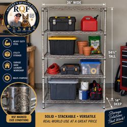 ProSpace 4-Tier Chrome Wire Utility Shelving Rack – 36” Wide