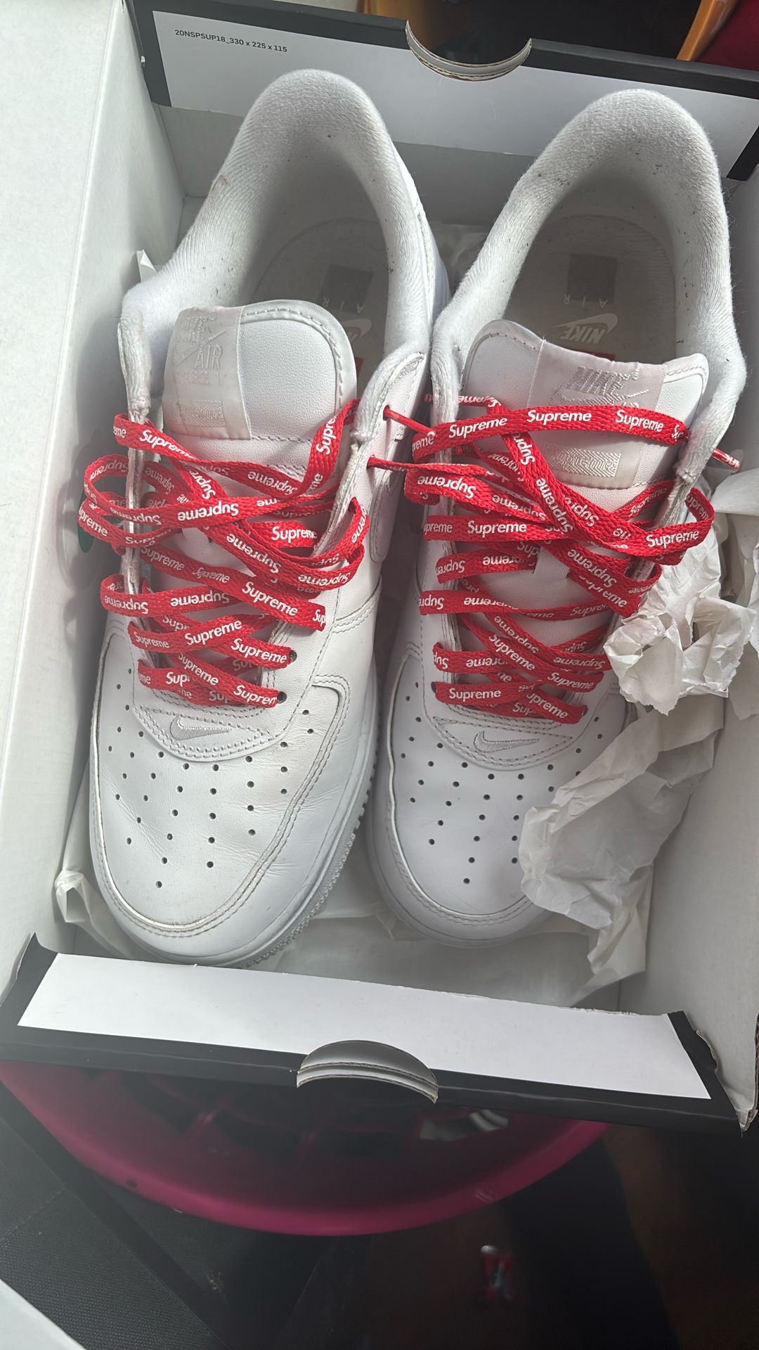 White Supreme Size 9.5