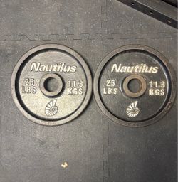 Nautilus 25 lb Cast Iron Weight Plates – Pair