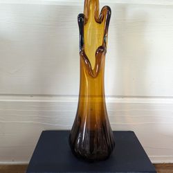 Vintage 5 Finger Brown Swung Vase 