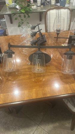 3-Light Bathroom Vanity Fixture – Enclosed Glass Shades