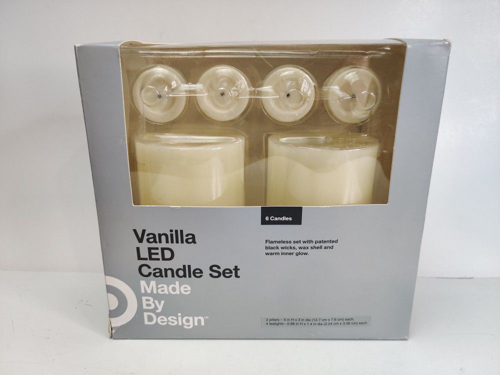 Target Made by Design 6 Candles Flameless Vanilla LED Warm Inner Glow Candle Set