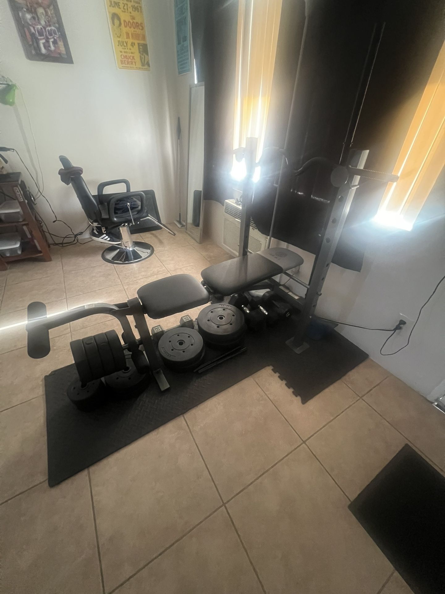 Work Out Bench /Dumbbells  