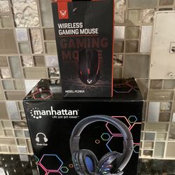 Gaming Headset And Wireless Gaming Mouse 
