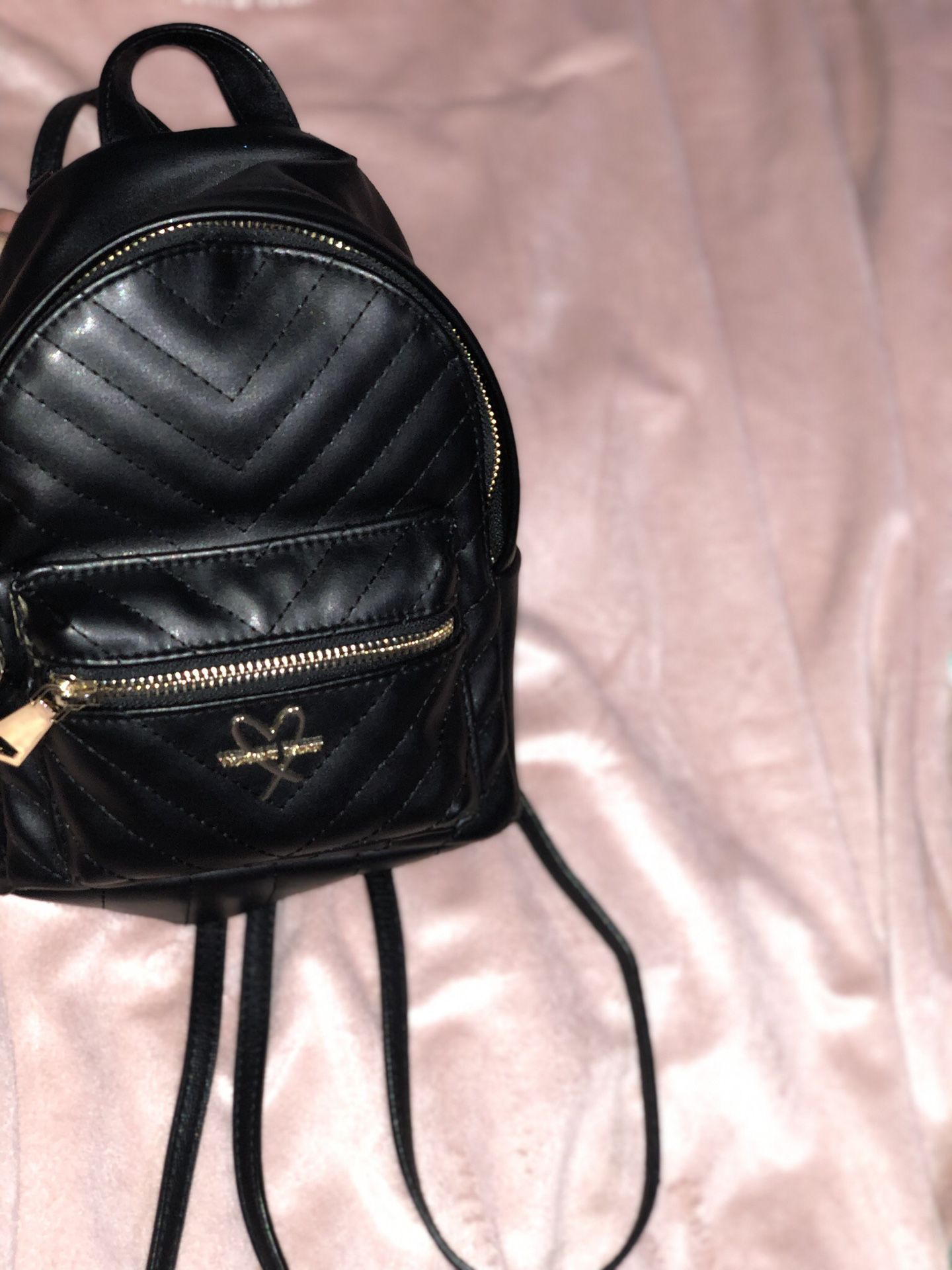 Pink Victoria’s secret mini leather backpack