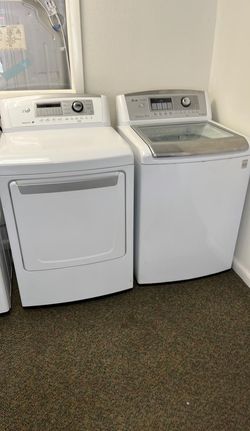 LG Top Load Washer & Dryer Set – Direct Drive + Sensor Dry, White