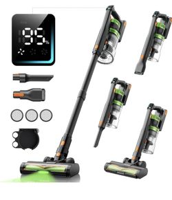 Cordless Vacuum Cleaner Stick Vacuums, Dual-Handheld for Pet Hair Carpet Floors 550W, 45KPA, 60 Mins, Anti-Tangle, Lightweight, with Rechargeable Batt