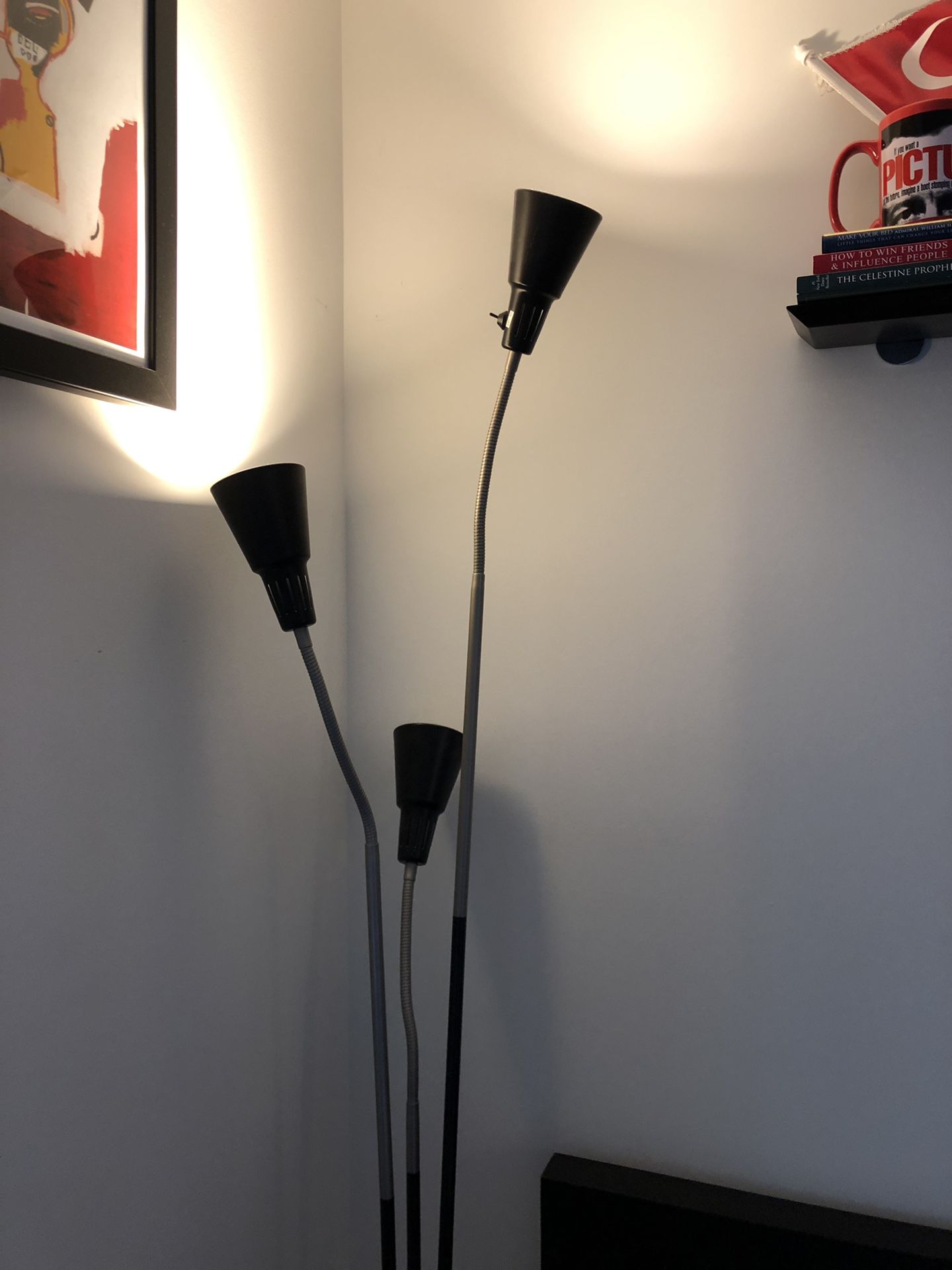 Black Floor Lamp with 3 Bulbs