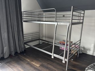 Metal twin-over-twin bunk bed available! 