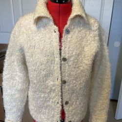 Mohair Cardigan Ivory Sweater 