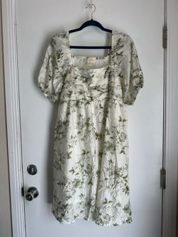 Green & White Floral Maternity Dress - XL