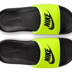 Nike Line Green & Black Slides Size 13