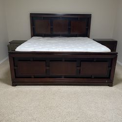 King Size Bed With Mattress And Box Springs