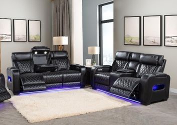 2 PC RECLINING SOFA AND LOVESEAT NEW IN BOX