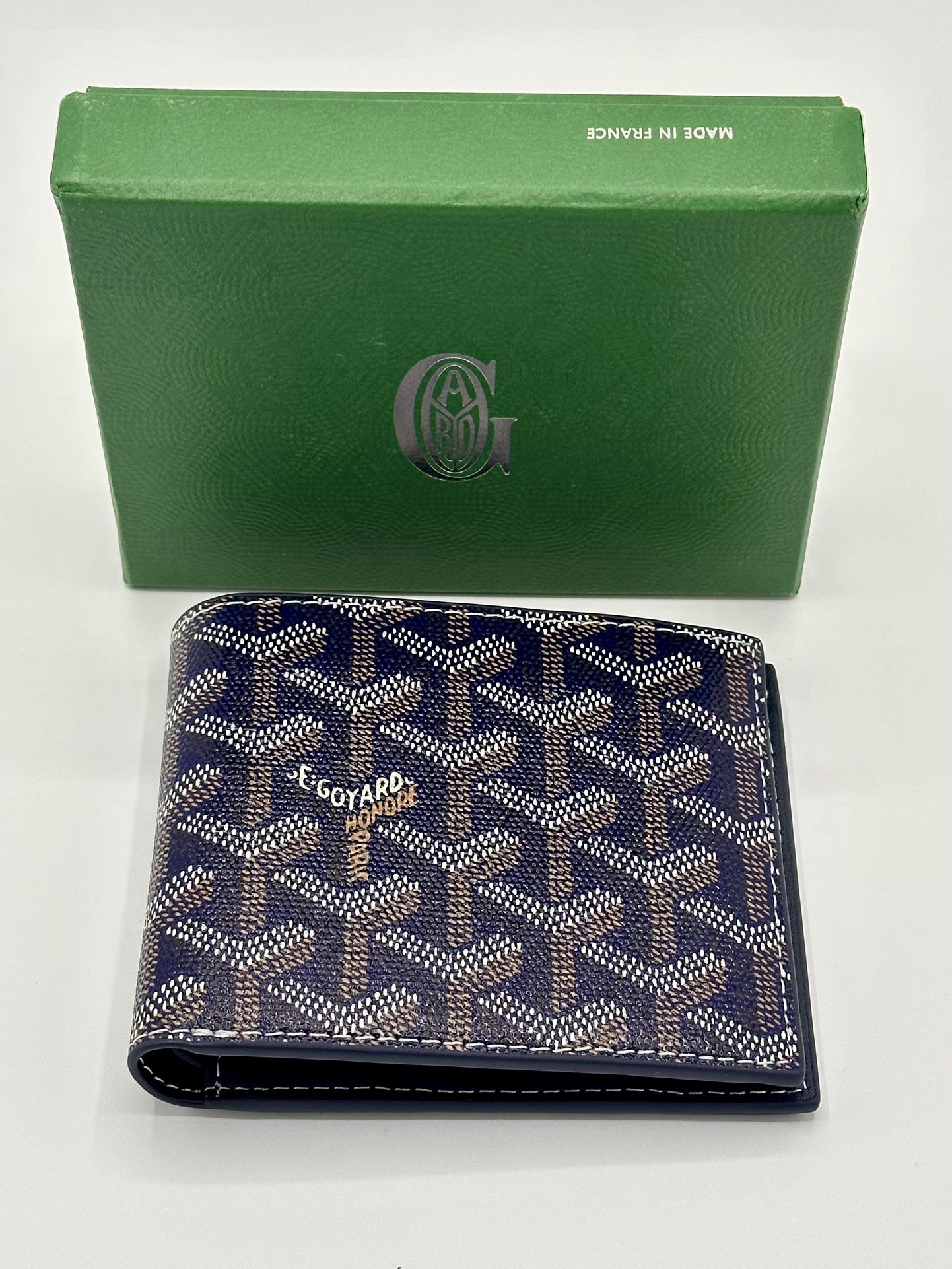Goyard Dark Blue Men's Bi Fold Leather Wallet