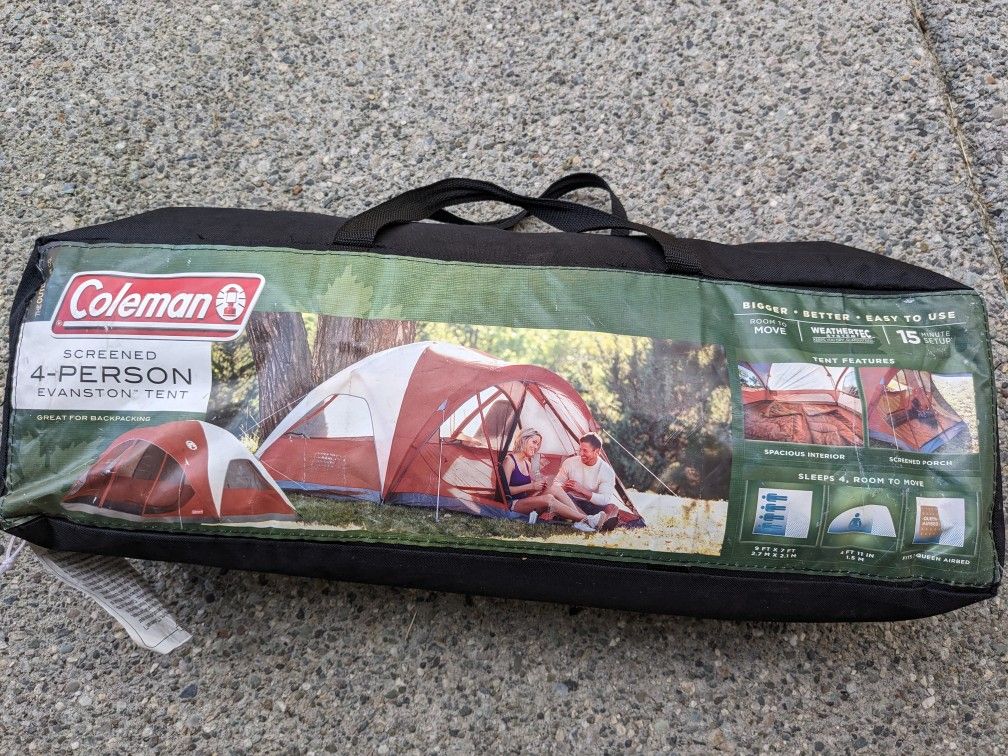 Coleman Evanston 4person tent with Screened Porch for Sale in