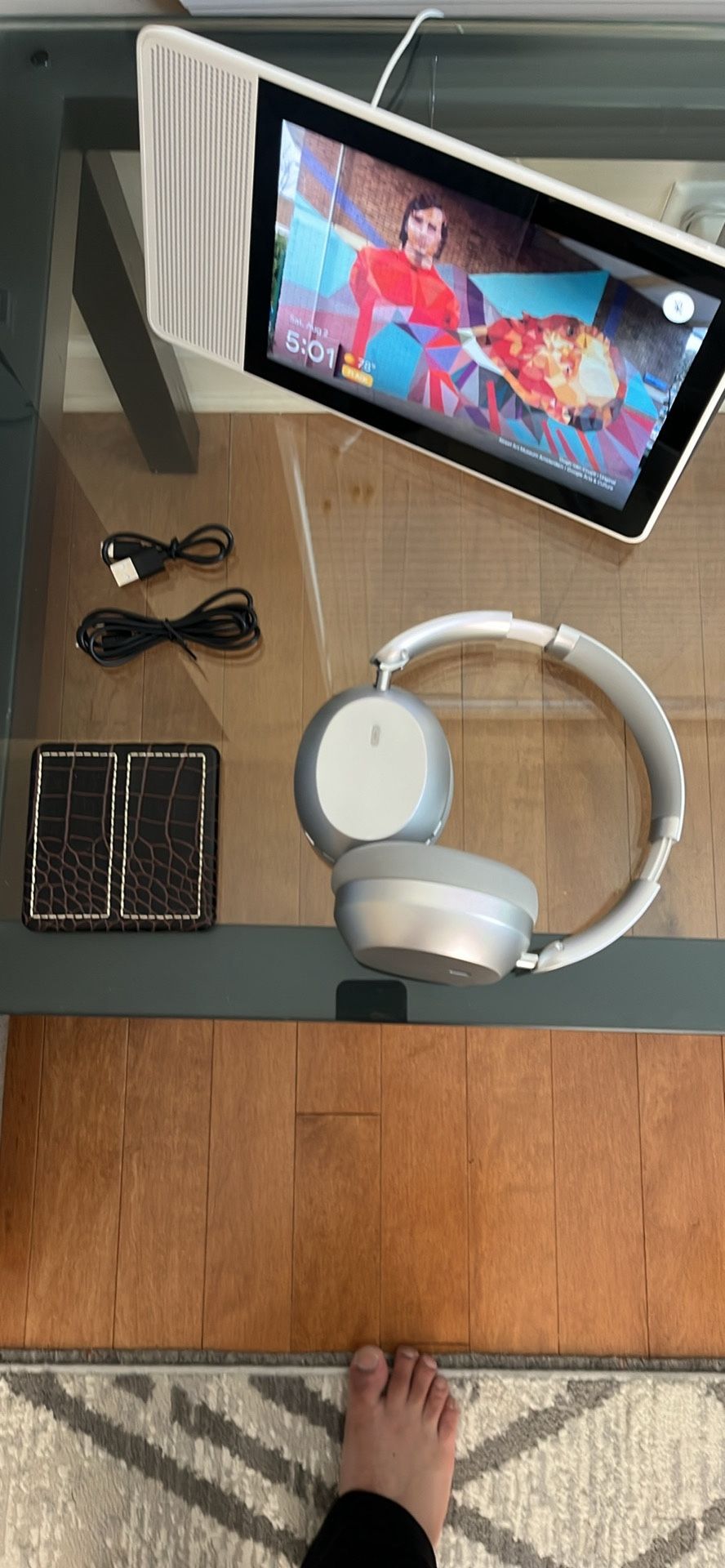 Silver Bluetooth Headphones