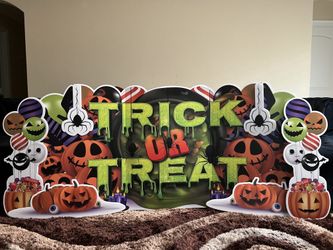 Trick Or Treat Oversized Halloween EZ Yard Card Decoration - 7 pc Set