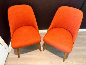 Weat Elm MCM upholstered dining chairs (2)
