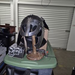 Medieval Warrior Brand 20G Steel Winged Viking Helmet w/Leather Liner