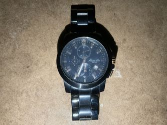 Kenneth Cole Black Rose Gold Chronograph Stainless Steel Water Resistance Watch