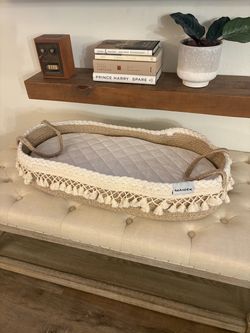 Maidek Baby Changing Basket - Handmade Woven Cotton Rope Moses Basket