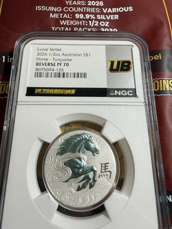 2026 1/2oz Silver Ascension S$1 Horse-Turquoise