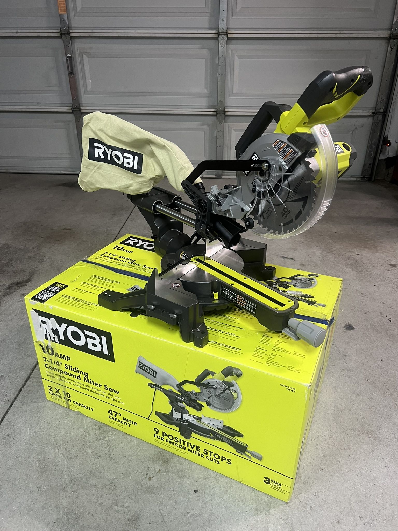 New RYOBI 10 Amp Corded 7-1/4 in. Compound Sliding Miter Saw