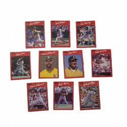 Donruss 90 Baseball Cards A's Set Of 10 Cards- Some with Errors- Collection Donruss 90 Baseball Cards A's Set Of 10 Cards- Some with Errors- Collectio