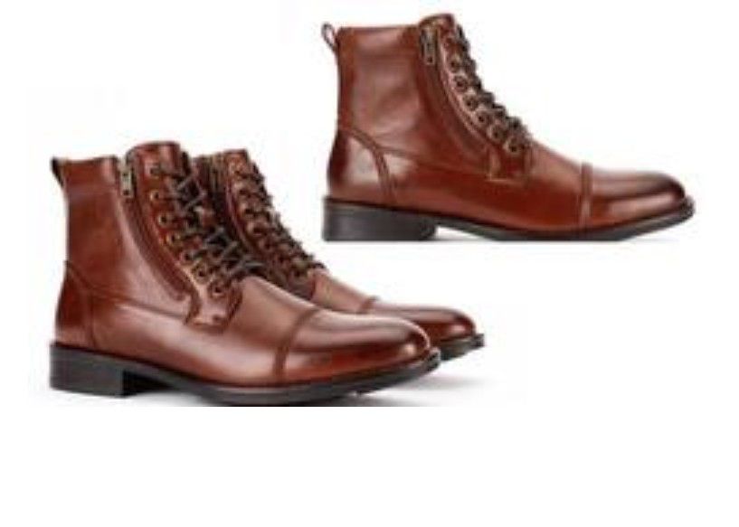 Harrison Men's Cap-Toe Combat Boots - Size 12 (Brown)