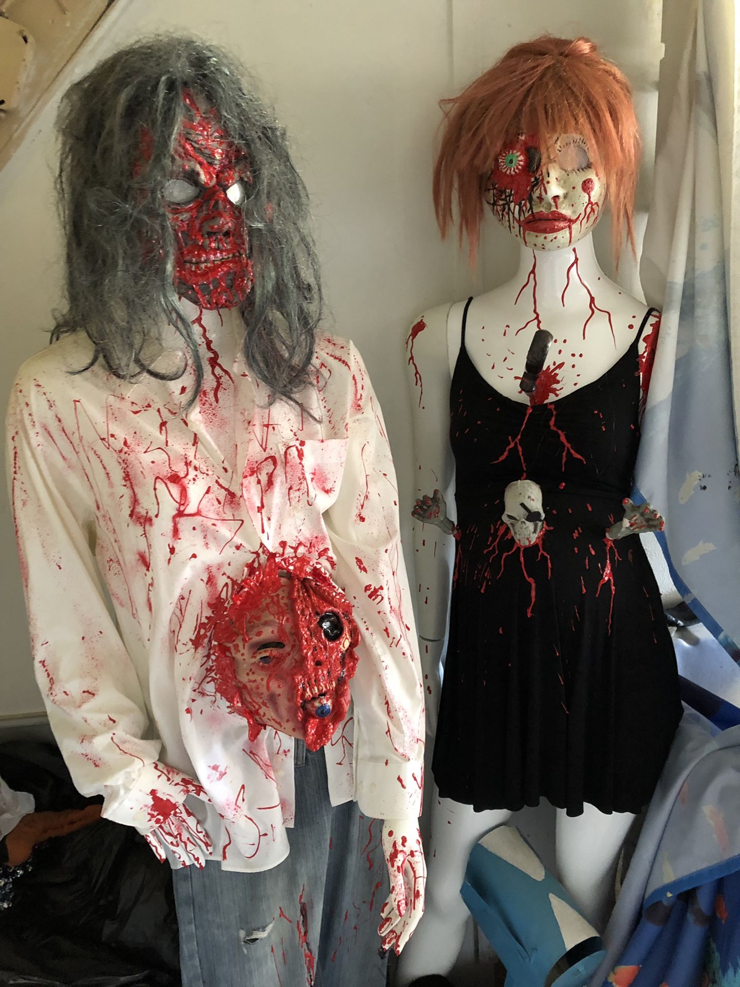 6ft Halloween Manniquins with stands
