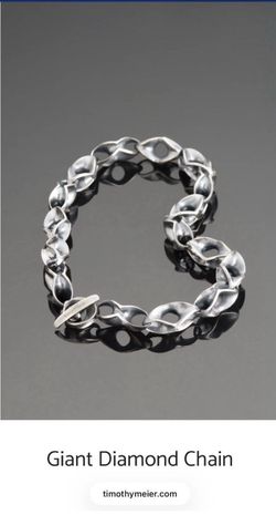 TIMOTHY MEIER STERLING SILVER GIANT DIAMOND BRACELET