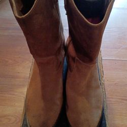 TEXAS STEER - brown suede leather boots