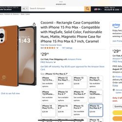 Cocomii - Rectangle Case Compatible with iPhone 15 Pro Max - Compatible with MagSafe, Solid Color, Fashionable Hues, Matte, Magnetic Phone Case for iP
