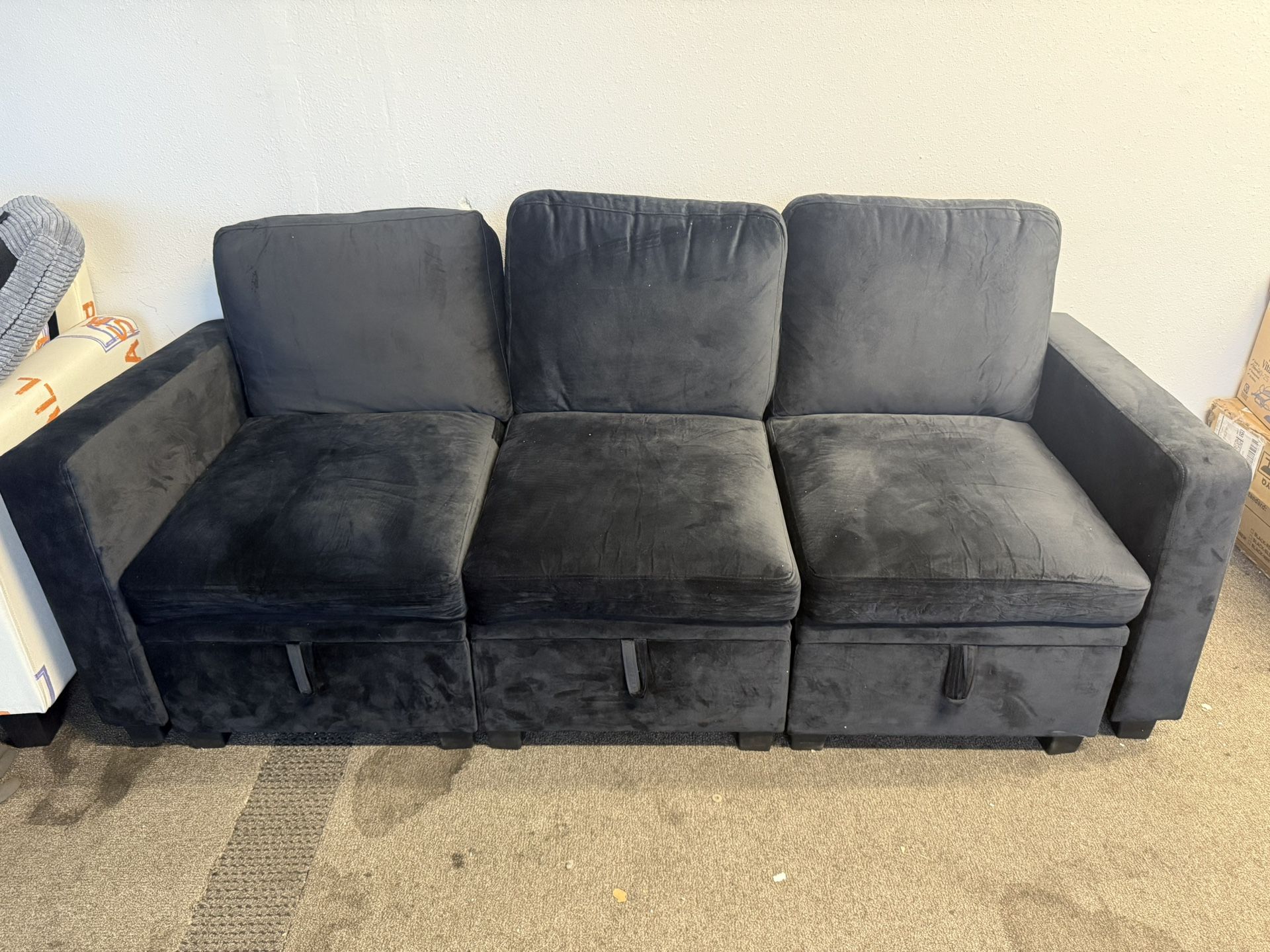 73in honbay 3-seat Sectional Sofa With Storage Seat couch sofa