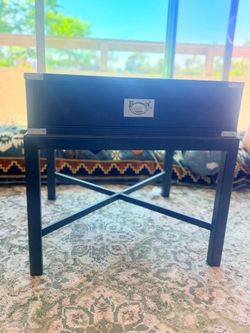 Black Nightstand / Side Table with Drawer – $35 Used black nightstand/side table with one drawer. In good condition with some minor signs of wear. Stu