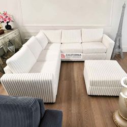 Jumbo Codrouy sectional sofa with ottoman/ Easy Financing , Same Day or Next day delivery
