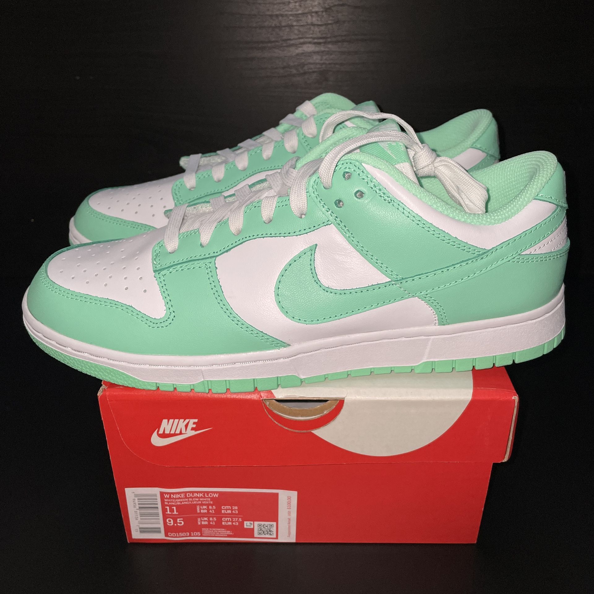 W Nike Dunk Low Green Glow Women's Size 11W (men's