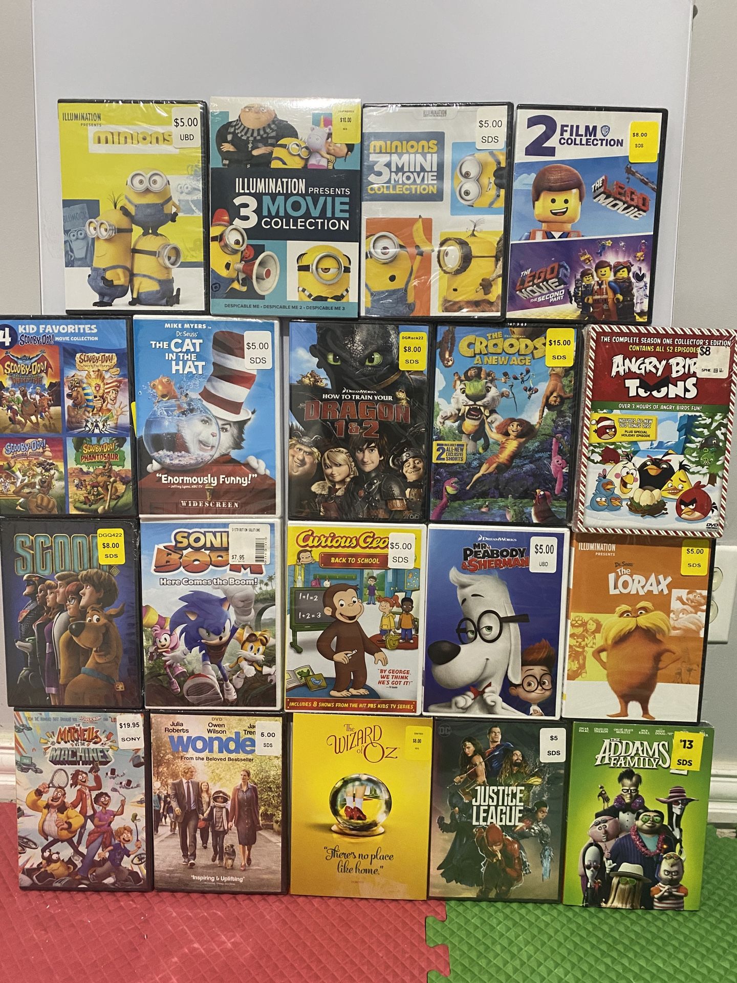 Movies New Sealed Movies Minion, Dragon,sonic,Lorax