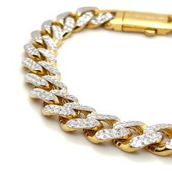 10k Gold Bracelet 8” Hollow Two Tone Diamond Cut Monaco 10.7mm 14.4grams 148720 4